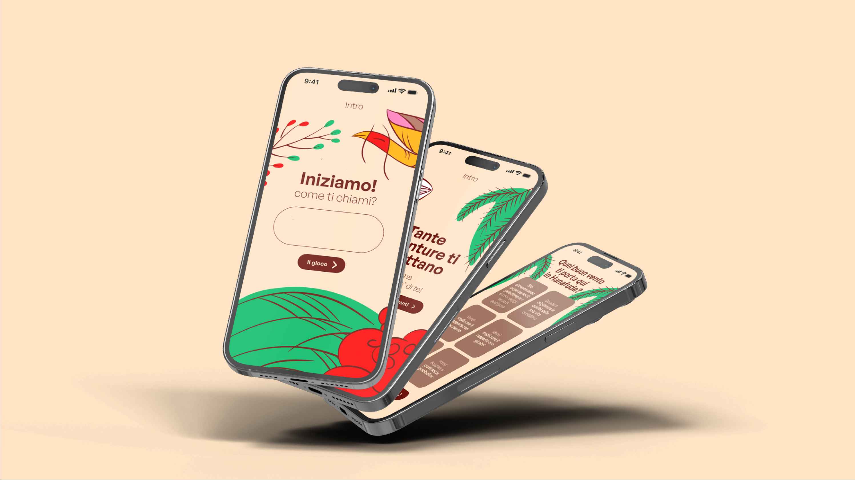 Hanafuda app onboarding screens