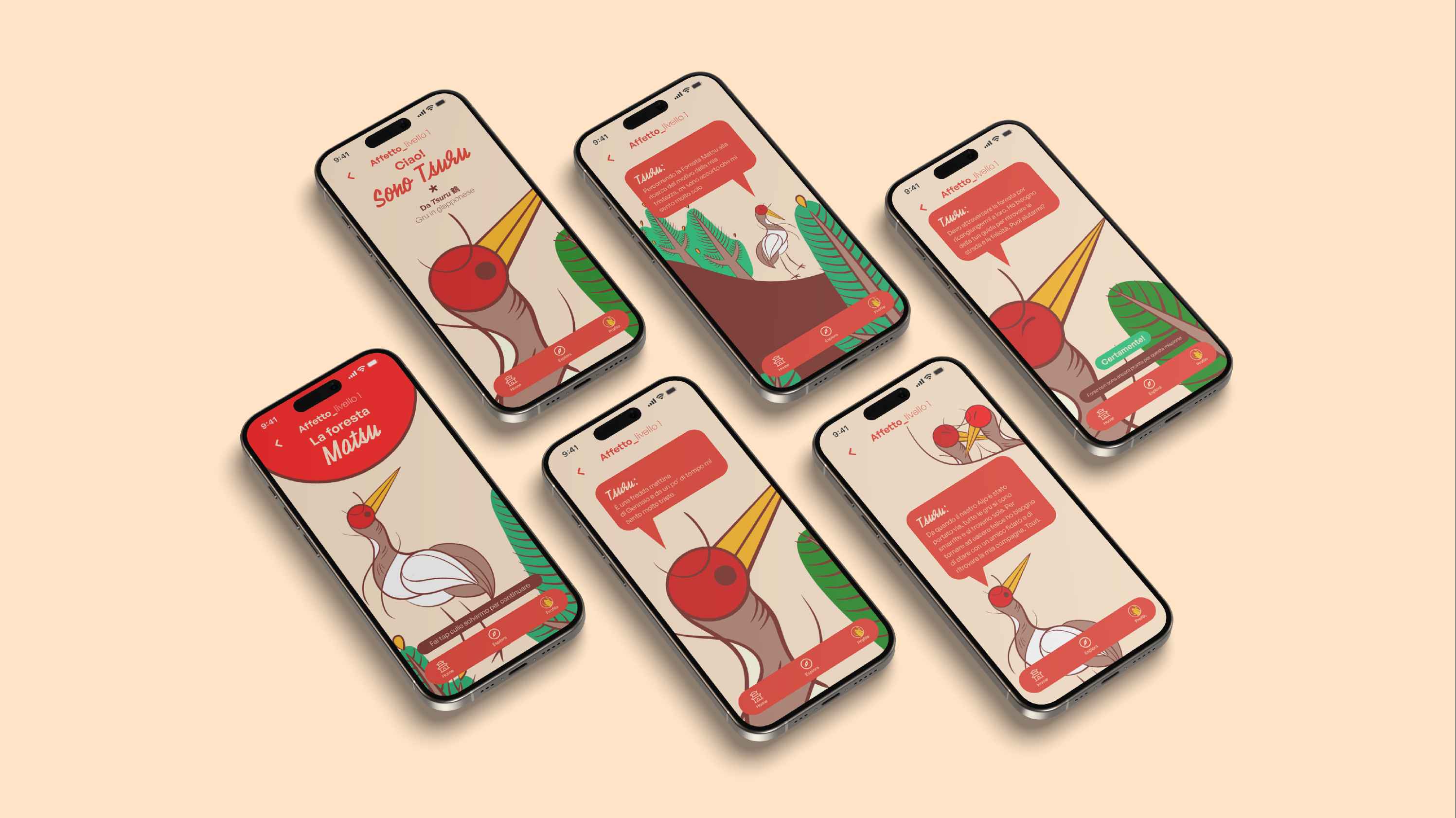 Hanafuda level nature app screens