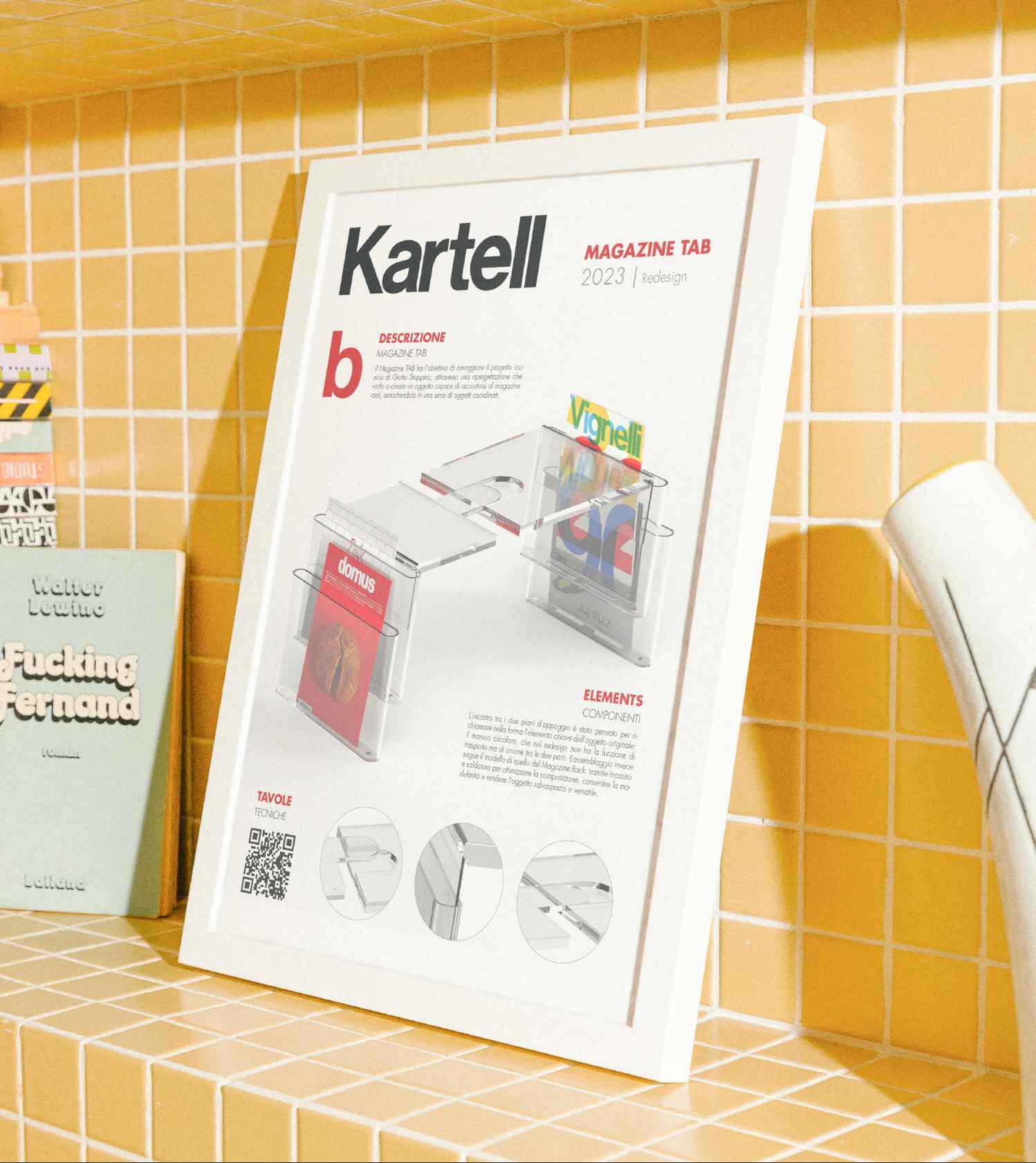 Kartell Magazine Tab framed presentation